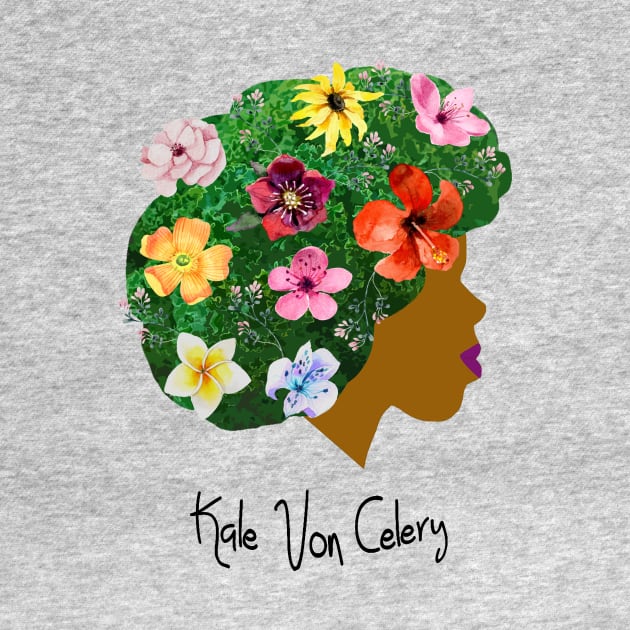 Kale Von Celery Floral - Black Letters by Kale Von Celery